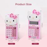 Cute Calculators, 8 Digit with LCD Display for Teachers Student Basic Office for School, Mini Calculator, Cartoon Handheld Calculator 5.9×2.6 inch Pink
