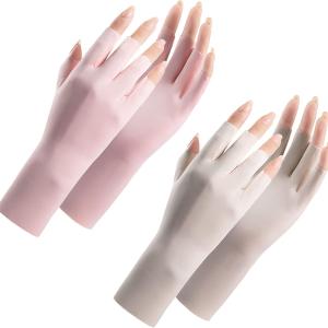 Women Fingerless Gloves Summer UV Protection Gloves Cool Ice Silky Sun Block Driving Unisex