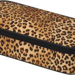 Leopard Print Pencil Case for Girls and Kids Cute Pen Box Pouch Cheetah Print Pencil Bag with Double Zipper, Portable Pencil Pouch for School Office Supplies