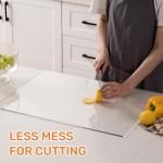 Acrylic cutting board with counter lip, 24 x 18 clear cutting board for countertop, one of the game-changing kitchen essentials, the non-slip cutting boards for kitchen by Moooope (Clear, X-Large)