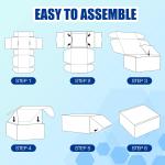 25 Pack Shipping Boxes, 8 x 6 x 3 inch Corrugated Cardboard Packing Small Mailer Box for Mailing Business Packaging, Gifts, Decorations, Blue Kraft