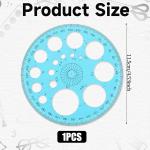Circle Template for Drawing, Plastic Circle Stencil Geometric Circle Ruler for Drafting, Large and Small Circle Drawing Tool for School Office Supplies