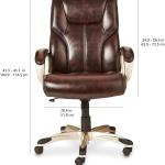 Basics Executive Home Office Desk Chair with Pded Armrests, justable Height and Tilt, Rolling Swivel Chair, 275 Pound Capacity, Brown and Gold