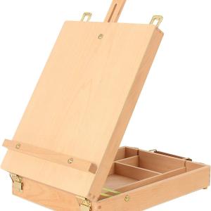 Art Supplies Box Easel Sketchbox Painting Storage Box, just Wood Tabletop Easel for Drawing & Sketching Student (Painting Easel Box)