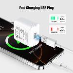 USB Wall Charger, 5V 2A USB Charger Block Plug Cube Travel Power apter Fast Charging Block for iPhone 16 15 14 13 12 11 X XR XS, Galaxy, LG, Moto, Tablet, Kindle, Air, Mini, Android Phones(1Pack)