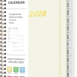 2026 Planner, Weekly and Monthly Calendar Planning Agenda, Jan - Dec 2026, Acemic Planner Book, Desk Accessories and Office School Supplies - A5 (6.3'' x 8.5'')