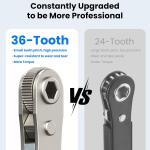 AXTH 17in1 Right Angle Ratcheting Screwdriver Set, [Bearing Steel] 36-Tooth Mini Ratchet Wrench, Men Gifts, Low Profile Ratchet Screwdriver, Magnetic Offset Screwdriver Repair Tool