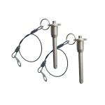 Full Stainless Steel Handle Double Ball Lock pin, with Lanyard Quick Release pin, Multimedia Audio Quick Bolt Home Appliance Accessories (Dia:15/32in (12mm)-2Pcs, Clamping Length:2-1/2in (64mm))