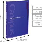 KOKUYO 5 Subject Spiral Notebook, Campus B5 Refillable Journal with 5 Tab Dividers, 100 Sheets in 5mm Ruled Loose Leaf Paper, Purple, Japan Import (RU-P333NV & NO-836C)