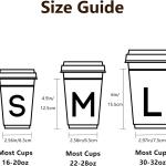 Reusable Neoprene Insulator Sleeve for Iced Coffee & Cold Soda, Coffee Sleeves for Iced & Hot Drinks, Cold Beverage Cooler Compatible with Starbucks, Dunkin (Flower Power, Large: 32oz)