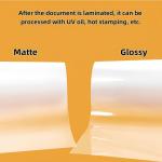 12.5 in x 656 ft Glossy Thermal Laminating Film, 1" Poly-in Core for Hot Roll Laminating Machine 28 mic Thickness