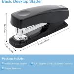 M&G Desktop Stapler with 25 Sheet Capacity, Two Binding Modes, Basic Stapler Set with 1000 Staples and Remover, Durable Staplers for Office Home (Black)