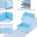 25 Pack Shipping Boxes, 8 x 6 x 3 inch Corrugated Cardboard Packing Small Mailer Box for Mailing Business Packaging, Gifts, Decorations, Blue Kraft