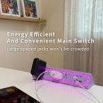 Desk Clamp Power Strip with Nightlight, 40W Fast Charging, 6FT Extension Cord, 4x20W USB-C & 2 USB Ports, 5 AC Outlets, Fits 1.69-Inch Table Edges