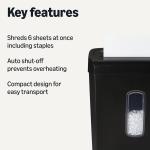 Basics 6-Sheet Cross-Cut Paper Shredder and Credit Card Shredder, 3.7 Gallon, Black