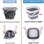 Collapsible Bucket, 5L 1.3Gallon Small Cleaning Mop Buckets for Household Outdoor Car Washing Tub Plastic Foldable Portable Camping Beach Sand Water Pot Pail Space Saving Square