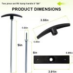 RV Sewer Valve Handle Replacement 9"& 6", RV Black Tank Pull Handle Replacement, Twist on Waste Valve for RV, Facilitating Waste Management, Compatible with RV Sewer Hose Kit, 2 Pack