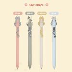 Cat Pens, 4 Pcs 0.5mm Cute Kawaii Black Ink Pens Fine Point Smooth Writing Pen, High-End Series Cat's Tail Retractable Pen for Journaling Note Taking (4 Pcs Cat)