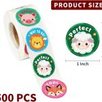 3 Rolls of Reward Stickers for Kids, 1500 Pcs Teacher Motivational Stickers Supplies for School Classroom Home, 24 Designs (Each Measures 1 in Diameter)