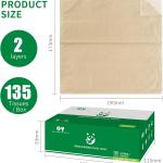 Unbleached Bamboo Facial Tissues - 12 Boxes of 100% Natural, Hypoallergenic, 134 Sheets per Box, FSC Certified, Eco - Friendly, Ultra - Soft & Gentle for Everyday Home and Office Use