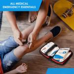 Primacare KB-7411 45 Piece Personal First Aid Kit, 6"x4"x1", with Emergency Medical Supplies, Pocket Size Essential Travel Bag, Med Kits, Red