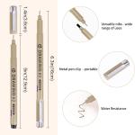 Fineliner Pens, 6 Pack Micro Pen Black Fine Tips Markers, Technical Drawing Pens for Artist No Bleed Calligraphy Pens, Waterproof Archival Ink Pen for Handbook, Illustration, Sketching