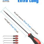 ROTATION Extra Long Precision Hook and Pick Set, 6-Piece Set, Chrome Vanium Steel Shaft, for Remove Hoses and Gaskets, Auto and Electronics Maintenance Tools