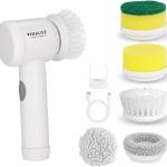 Vimalife Electric Spin Scrubber, Cordless Bathroom Cleaning Brush IPX6 Waterproof with 5 Replaceable Hes, Power Scrubber for Bathtub, Tiles, Car Wash, Kitchen & Multi-Surface Home Cleaning