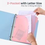 5 Tabs Dividers with Pockets for 3 Ring Binder, 5 Counts Binder Dividers Index for US Letter Size, Binder Dividers with Tabs for School Office Organization(XY026) (1)