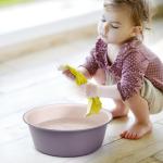 8 Pieces Round Plastic Wash Basin, 5 Quart Portable Laundry Hand Wash Dish Pan, Stackable Space Saving Camping Washing Tub for Kitchen Sink, Washing Storage Cleaning Supplies