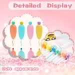 28 Pcs Mini Highlighter with Sticky Notes, Candy Pastel Highlighter, Cute Chisel Tip Marker Pen, Colourful Kawaii Carrot Cone Pencil Lollipop Shape Pens for Writing Drawing Diary
