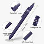 Gel Pens, 10 Pcs 0.5mm Black Ink Pens Fine Point Smooth Writing Pens with Silicone Grip, High-End Series Metal Clip Retractable Pens for Journaling Note Taking (10 Pcs Vintage)
