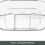 mDesign School Supplies Desk Organizer Tote for Scissors, Pens, Pencils, Noteps, Markers, Highlighters, Tape - Small, Clear