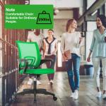 BestOffice | Ergonomic Office Chair | Mid-Back Swivel Desk Chair | Breathable Backrest & Lumbar Support | justable Height | Sponge Seat | Rolling Wheels | Green | for ults & Women