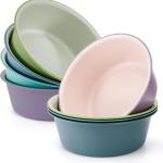 8 Pieces Round Plastic Wash Basin, 5 Quart Portable Laundry Hand Wash Dish Pan, Stackable Space Saving Camping Washing Tub for Kitchen Sink, Washing Storage Cleaning Supplies