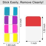 KICNIC Sticky Index Tabs 480 Pieces, 1 Inch Divider Tabs Stick On, Page Marker Bookmark, Write Tab Flags Self hesive, 6 Dispensers, 20 Pcs/Color