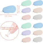Temiary 12Pcs Cute White Tapes for Instant Corrections, Aesthetic Correction Tape Quick Dry for Writing, Journaling, Students School Office Supplies (Pastel)