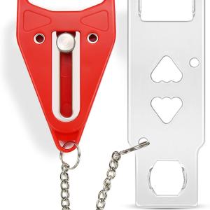 Rerishom Portable Door Lock Extra Lock for ditional Privacy and Safety in Home, Hotel, Apartment, AirBNB - Red