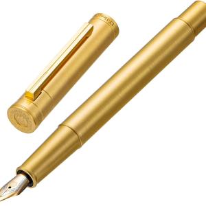 Hongdian Solid Brass Fountain Pen Medium Nib Classic Design Smooth Writing Copper Pen with Ink Refill Converter and Pen Box Set