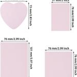 4pack Translucent Mixed Shape Glitter Sticky Notes for Annotating,Pastel Color Self-Stick Tabs Blank Index Sticker Funny Memo P Soft PET Page Flag for Organizer,Office,Valentines Day (Pink)