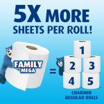 Charmin Ultra Soft Cushiony Touch Toilet Paper, 18 Family Mega Rolls = 90 Regular Rolls