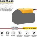 2 Packs Power Wheel apter for Dewalt 20V Battery apter Power Wheel Battery Converter Kit with Fuses & Wire Terminals, 12AWG Wire, Power Connector for DIY Rc Car Toys, Robotics and Rc Truck