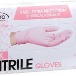 ForPro Professional Collection Disposable Nitrile Gloves, Chemical Resistant, Powder-Free, Latex-Free, Non-Sterile, Food Safe, 4 Mil, Pink, Large, 100-Count