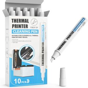 Thermal Printer Cleaning Pen 10 Pack – Printhe Cleaner for Thermal Receipt, Shipping Label, POS & Card Printers, Safe & Easy Maintenance Tool