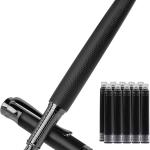 Luxury Fountain Pen Set,Ink Pen for Smooth Writing,Medium Nib,Includes 10 Ink Cartridges&Ink Converter,Best Pen Gift Case for Men & Women,fancy,Journaling,Executive Office pen-Black