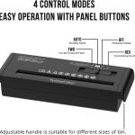 Small Paper Shredder for Home, 6 Sheet Strip Cut Paper Shredder Without Basket,Portable Shredder Extendable Arm Design with Overheat Protection for Home Office