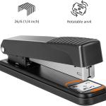 Basics Full-strip Metal Office Desktop Stapler, 20 Sheet Capacity, 3 Pack, Black