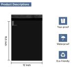 KKBESTPACK 100 Pcs 12x15.5 Poly Mailer Envelopes Shipping Bags Self hesive Waterproof Bags (Black), 12 x 15.5