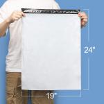 Metronic Poly Mailers 19x24 Inch 50 Pcs | Large Shipping Bags for Clothing, Small Business | Strong Thick Mailing Bags with Self hesive | Waterproof and Tear-Proof Large Package Bags in White