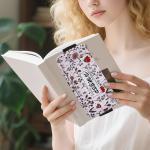 justable Elastic Pen Holder for Notebook, Stationery School Supplies Zipper Bag for Journals, Book,Planners，White Flower